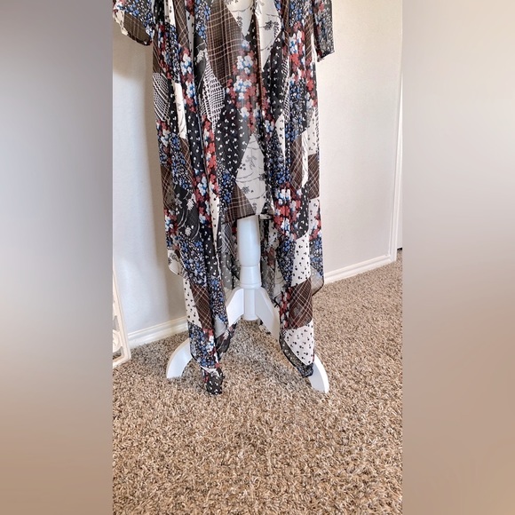 Tommy Hilfiger multicolor asymmetric dress long sleeve size M Smock Chiffon Midi - Picture 7 of 15